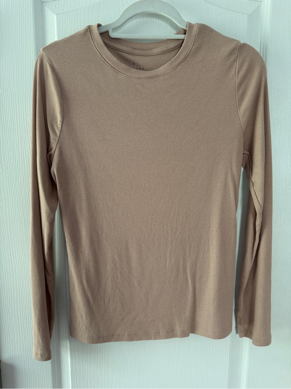 a new day Long-Sleeve Crew Neck Top in Taupe